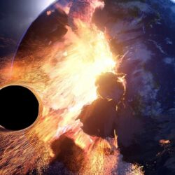 Download Earth Collapse, Meteor, Black Hole Wallpapers for