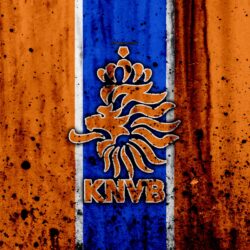 Download wallpapers Netherlands national football team, 4k, logo