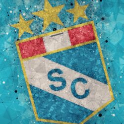 Download wallpapers Club Sporting Cristal, 4k, geometric art, logo