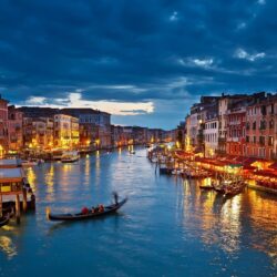 Download Venice, Night, Grand Canal, Boats, Lights