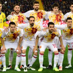 Spain Football Team 2016 with Second Jersey