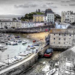 Other: Lovely Tenby Harbour Wales Gray United Kingdom City Seaside