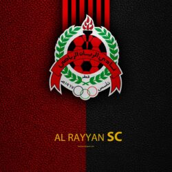 Download wallpapers Al Rayyan SC, 4k, Qatar football club, leather