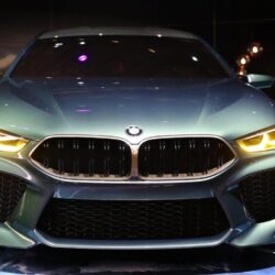 Front, headlight, 2018 car, Bmw m8 gran coupe, auto show wallpapers
