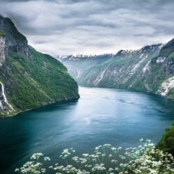 nature, Landscape, Mountain, River, Waterfall, Norway Wallpapers