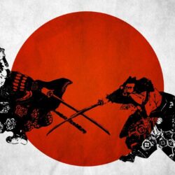 Samurai Japan weapons swords flags red battle fantasy warriors