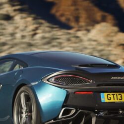 Download Mclaren 570gt, Back View, Black And Blue, Cars