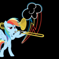 Rainbow Dash and a Bass Trombone by trombone1234
