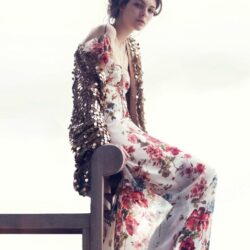 Vittoria Ceretti Models Spring’s Romantic Dresses for Vogue China
