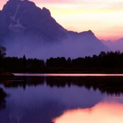 Wyoming lakes mountains reflections sunset wallpapers
