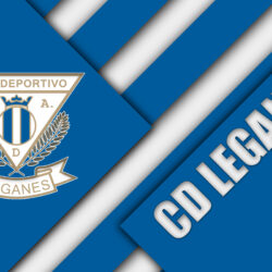 Download wallpapers CD Leganes, 4K, Spanish football club, logo