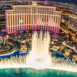 Bellagio Hotel Las Vegas Fountain Show Top View Wallpapers