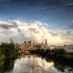 River: Rowing Chicago River City Bridge Illinois Full Hd Wallpapers