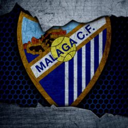 Download wallpapers Malaga FC, 4k, La Liga, football, emblem, Malaga