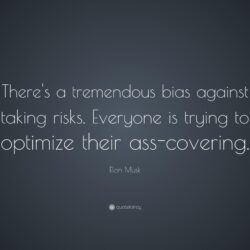 Elon Musk Quote: “There’s a tremendous bias against taking risks