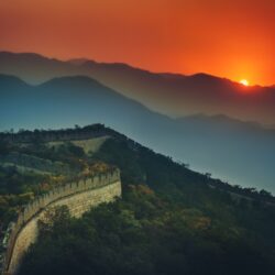 Wallpapers Great Wall of China, Sunset, 5K, World,