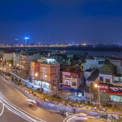 Photos Vietnam Hanoi Roads night time Street lights Cities Houses