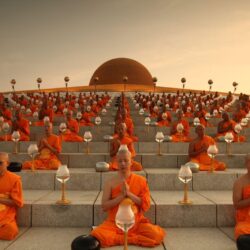 Magha Puja Day Light Of Peace Ceremony Wat Phra Dhammakaya Pathum