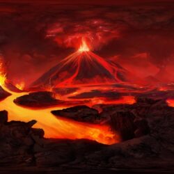 Download wallpapers volcano, art, lava, flash standard 4:3