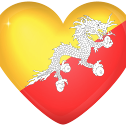 Bhutan Large Heart Flag
