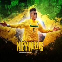 Neymar with Brazil Flag HD Backgrounds