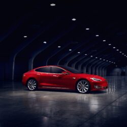 Wallpapers Tesla Model S P90D, electric cars, Elon Musk, red, Cars