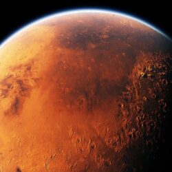 The axis of rotation of Mars was tilted more than now
