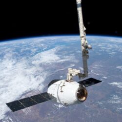 Robotic Arm Grapples SpaceX Dragon at International Space Station