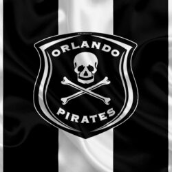 Download wallpapers Orlando Pirates FC, 4k, logo, black and white