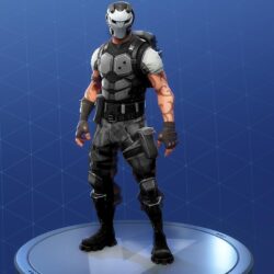 The Battlehawk skin with Carbide’s helmet looks like a bank robber