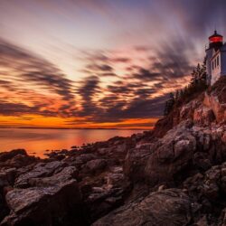 acadia national park sunset lighthouse HD wallpapers