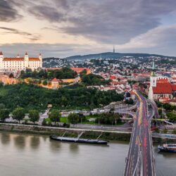 Image Slovakia Bratislava Bridges Rivers Cities Building