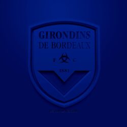 Download wallpapers FC Girondins de Bordeaux, creative 3D logo, blue