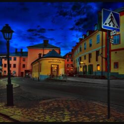 Wallpapers city, the city, street, the evening, Sweden, Sweden