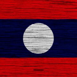 Download wallpapers Flag of Laos, 4k, Asia, wooden texture, Laotian