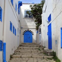 Blue and white houses in Tunisia Wallpapers at Wallpaperist