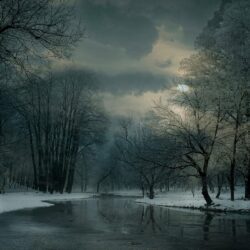 landscape, Nature, Winter, River, Clouds, Snow, Forest, Frost, Trees