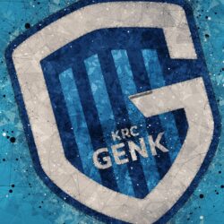 Download wallpapers KRC Genk, 4k, geometric art, logo, Belgian