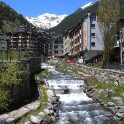 Rivers: Rocks Ainsal Andorra Stream Mountains Village Wallpapers