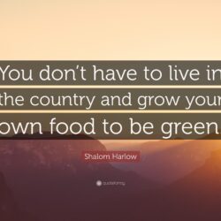 Shalom Harlow Quote: “You don’t have to live in the country and grow
