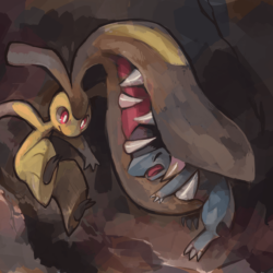biting brown backgrounds claws closed eyes cranidos extra mouth