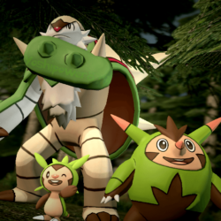 Chespin, Quilladin and Chesnaught by yoshipower879