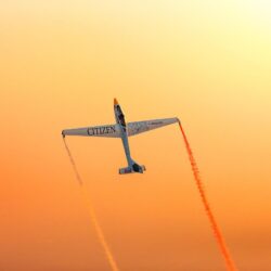 Wallpapers sky, flying, sunset, wings, airplane, plane, aviation