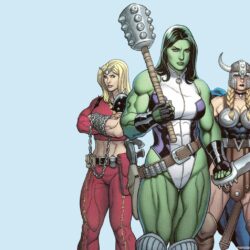 Femme Fatales image She Hulk, Valkyrie, & Thundra HD fond d’écran