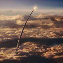 smoke, launch, rocket, clouds, tilt shift, NASA, space :: Wallpapers