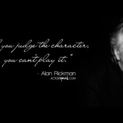 WALLPAPER: Alan Rickman quote on acting with photo