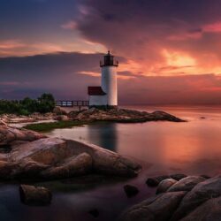 nature, Landscape, Sunset, Lighthouse, Massachusetts, Sky, Coast
