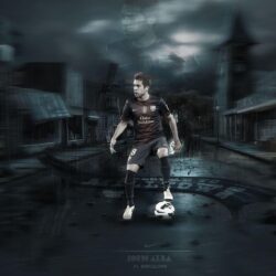 The player of Barcelona Jordi Alba in the dark streets wallpapers