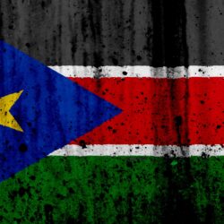 Download wallpapers South Sudan flag, 4k, grunge, flag of South
