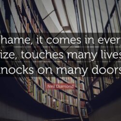 Neil Diamond Quote: “Shame, it comes in every size, touches many